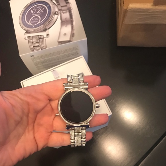 sofie pave silver tone smartwatch